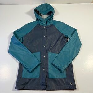 Herschel Supply‎ Co Hooded Rain Jacket Women’s XS Teal Blue Waterproof Coat